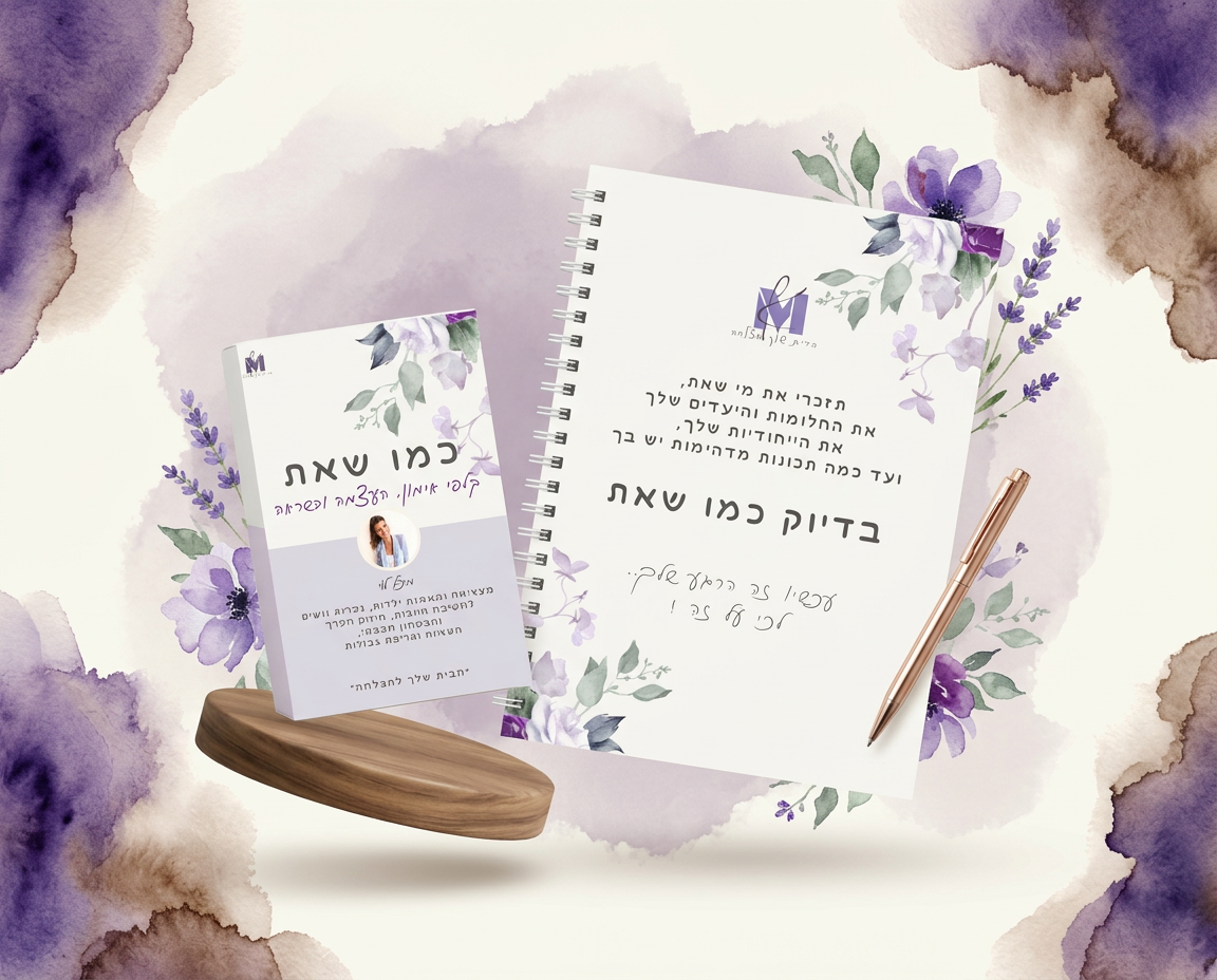 ערכת כמו שאת - קלפים, מחברת, עט ומעמד עץ